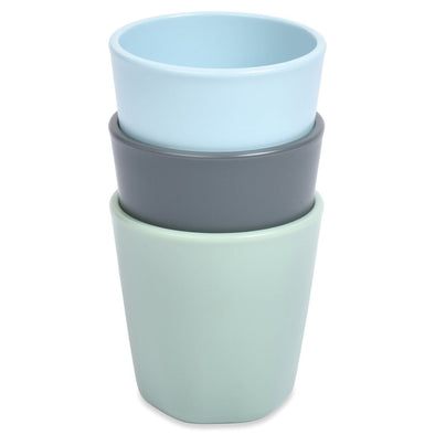 Tiny Twinkle Plastic Cups 3pc Set, Blue Grey Green