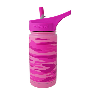 EcoVessel TriMax Water Bottle, Pink Camo