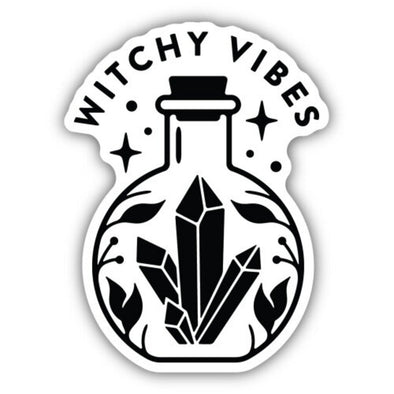 Witchy Vibes Crystal Jar Sticker