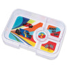 Yumbox Tapas 4 Compartment, Greenwich Green with Race Car Tray