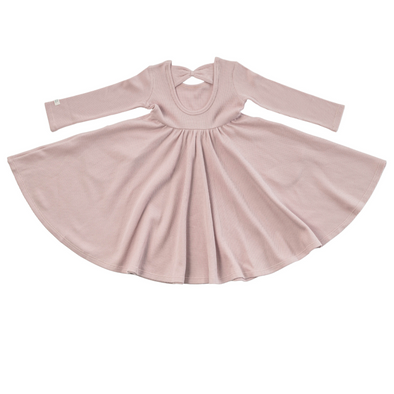 Loulou Lollipop Waffle Knit Skater Dress, Blush Pink