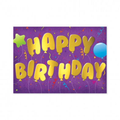 Gold Balloon Happy Birthday Card
