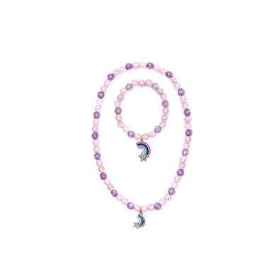 Great Pretenders Purple Rainbow Necklace Bracelet Set