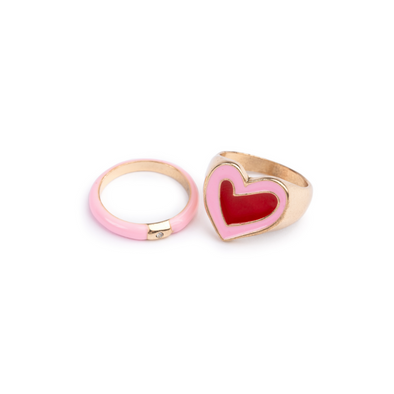 Great Pretenders B Chic Tickled Pink Rings 2pc